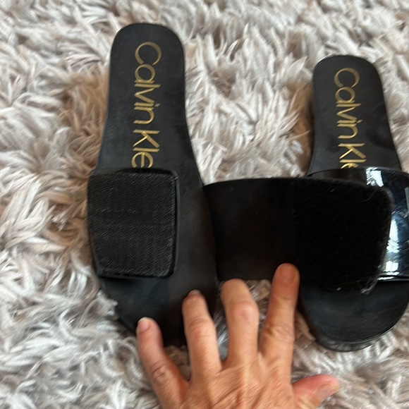 Calvin Klein black slides, size 7 - Picture 3 of 5